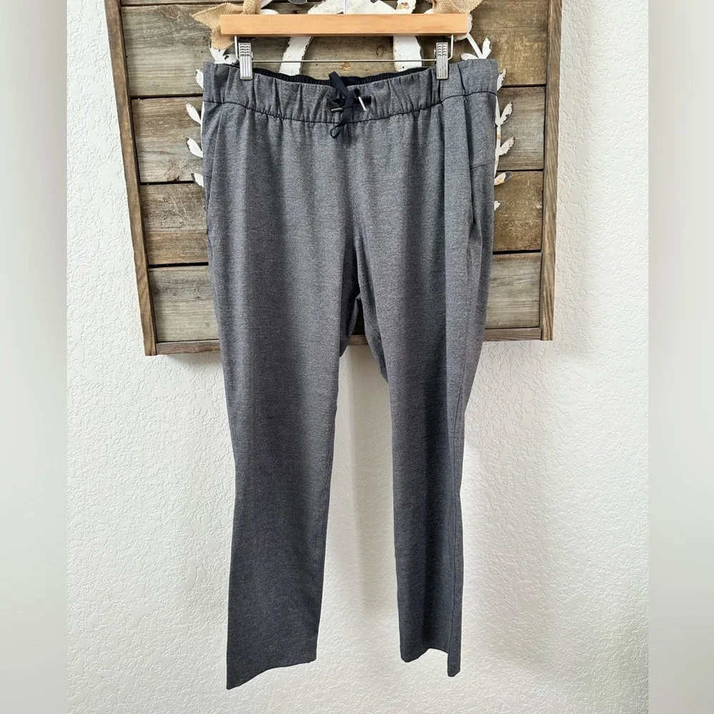 Lululemon On The Fly Heathered Gray Drawstring Waist Pants Ladies Size‎ 12